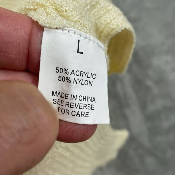 Mod Womens Long Sleeve Knit Sweater Tunic Beige Size L Lightweight a0956 - Picture 7 of 9